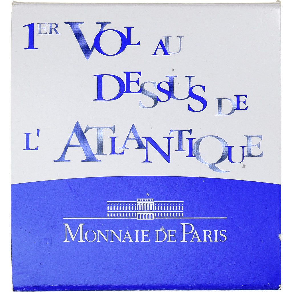 France, 1-1/2 Euro, 2002, Paris, 1er Vol Transatlantique, MS(65-70), Silver