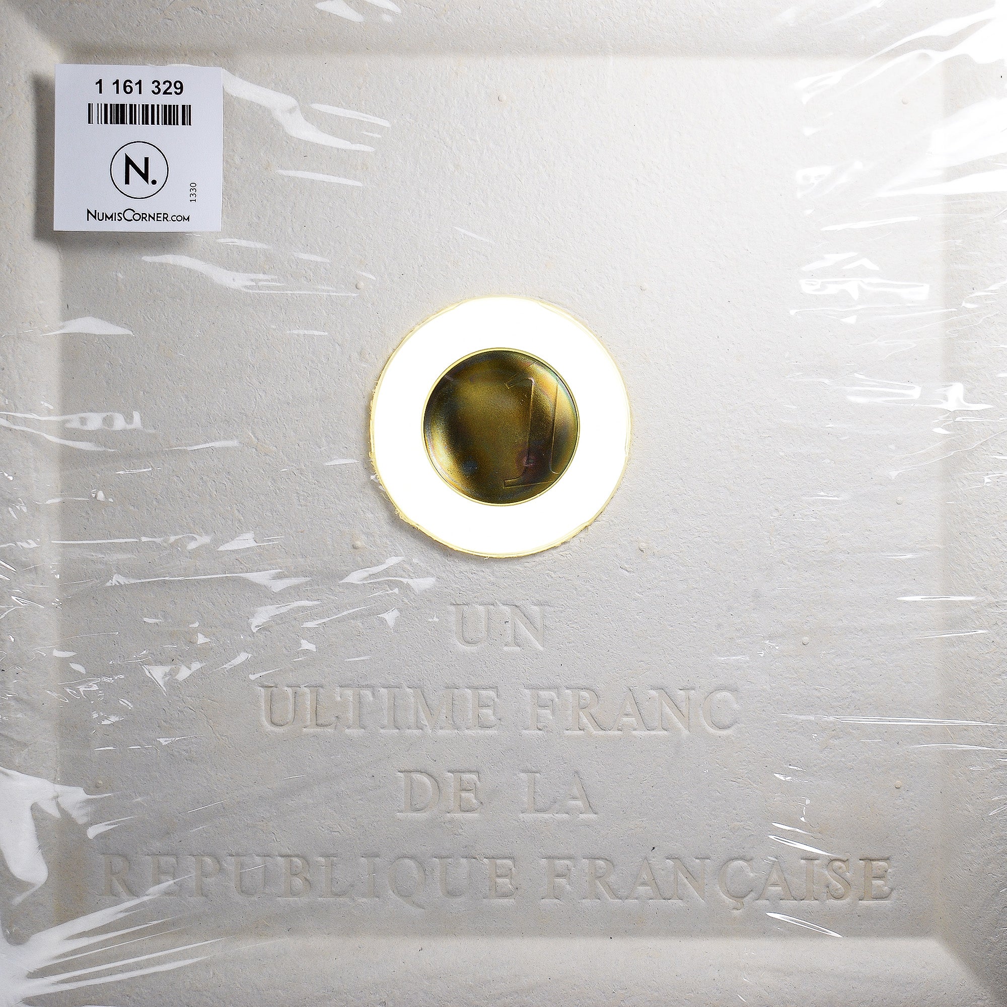 Moneta, Francia, 1 Franc, 2001, Paris, ULTIME FRANC  Philippe Starck., FDC