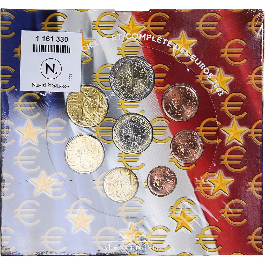 France, Monnaie de Paris, Euro-Set, 2003, MS(65-70), Gadoury:page 338