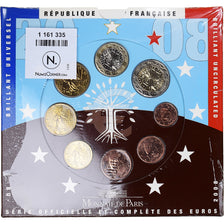 Francja, Monnaie de Paris, Euro-Set, 2008, BU, MS(65-70), ND, Gadoury:page 338