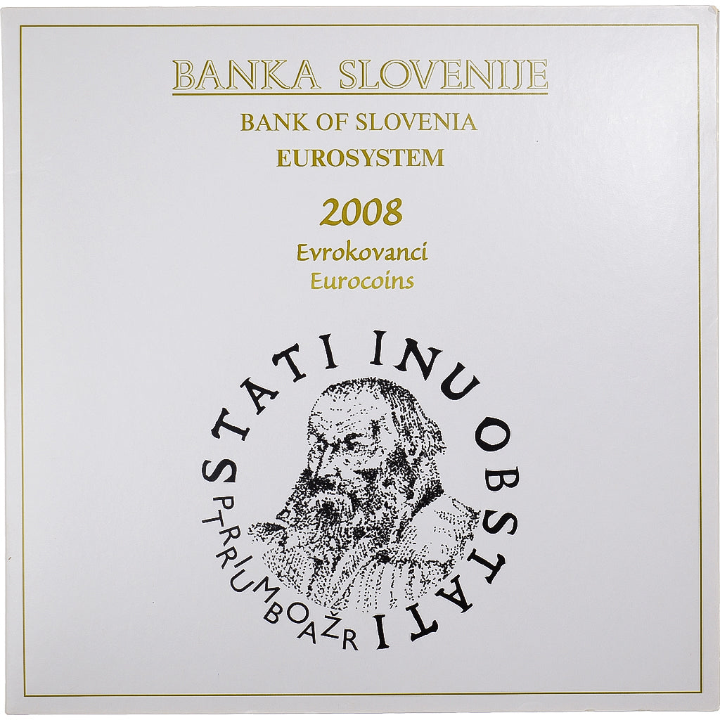 Slovenia, 1 Cent to 2 Euro + 3 Euro, 2008, MS(65-70), (No Composition)