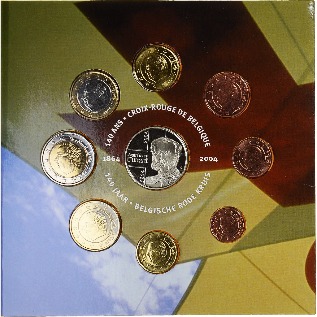Belgium, 1 Cent to 2 Euro, Croix Rouge, 2004, Brussels, BU, MS(65-70)