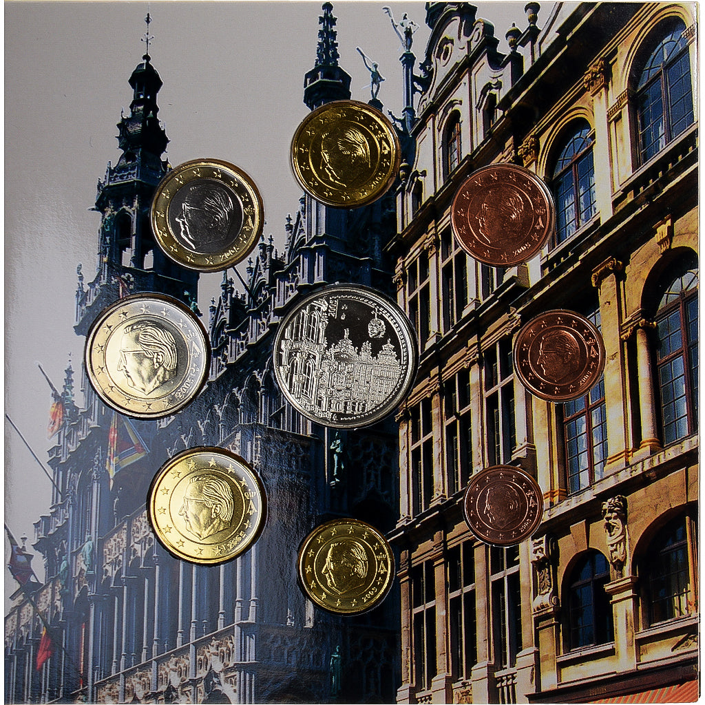 Belgia, 1 Cent to 2 Euro, Bruxelles - Grand'Place, 2005, Brussels, BU