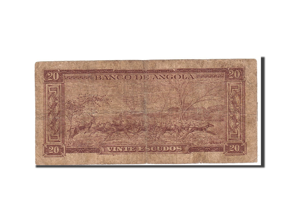 Angola, 20 Escudos, 1956, 1956-08-15, KM:87, VG(8-10)