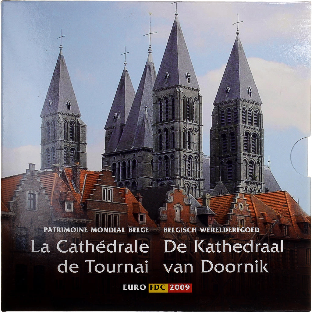 Belgique, 1 Cent to 2 Euro, Cathédrale de Tournai, 2009, Bruxelles, BU, FDC
