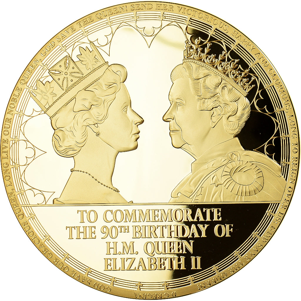 Reino Unido, medalha, The 90th birthday of Elizabeth II Queen, MS(65-70), Cobre