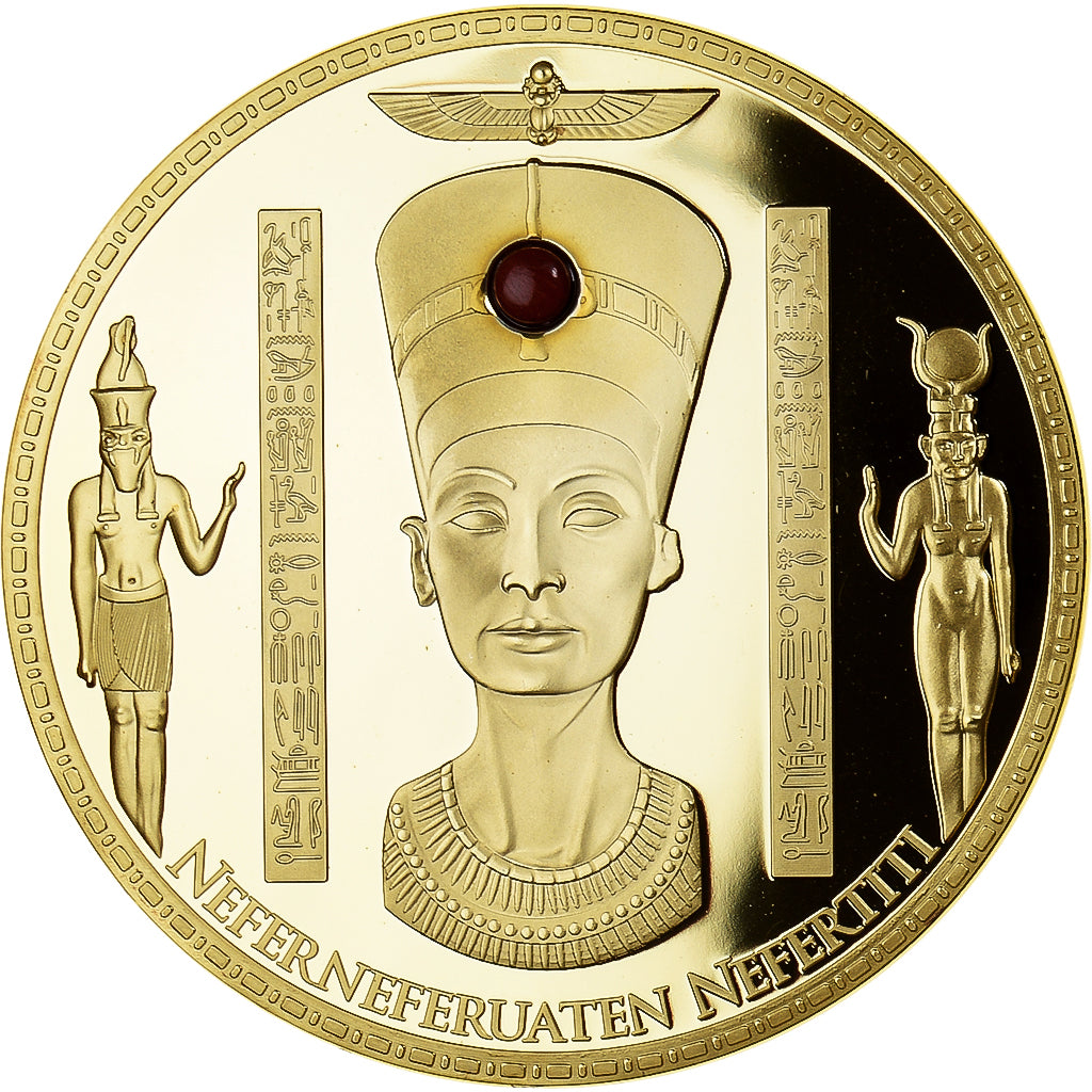 Egypt, Medal, Nefertiti, History, MS(65-70), Copper Gilt