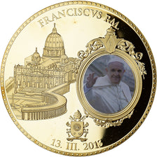Vatican, Medal, Le Pape François, 2013, MS(63), Copper Gilt