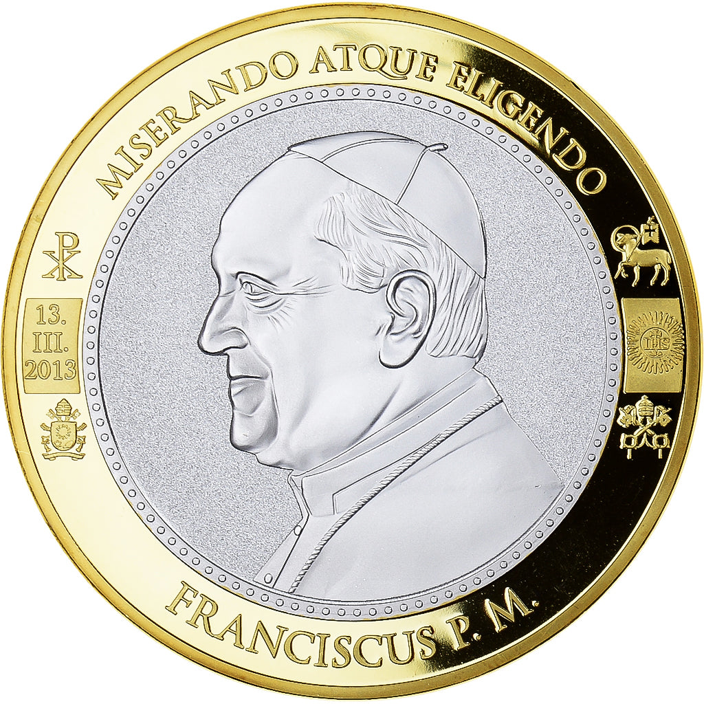 Vatikan, Medaille, Le Pape François, Religions & beliefs, 2013, STGL, Copper