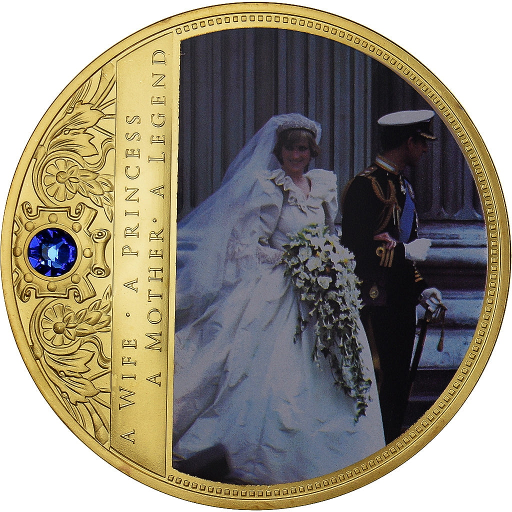 Reino Unido, medalha, Portraits de la Princesse Diana, MS(64), Cobre Dourado