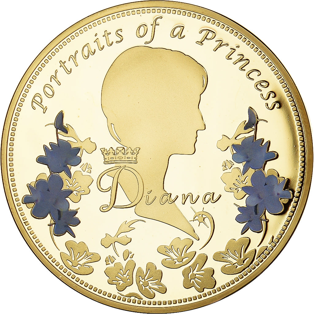 Reino Unido, medalha, Portraits de la Princesse Diana, MS(64), Cobre Dourado