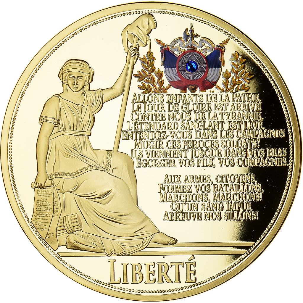 Frankreich, Medaille, Liberté, La Marseillaise, STGL, Copper Gilt