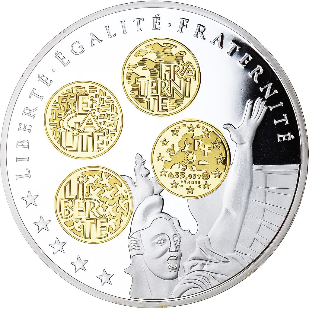 France, Medal, 10 ans d'adieu au Franc, Liberté, Égalité, Fraternité