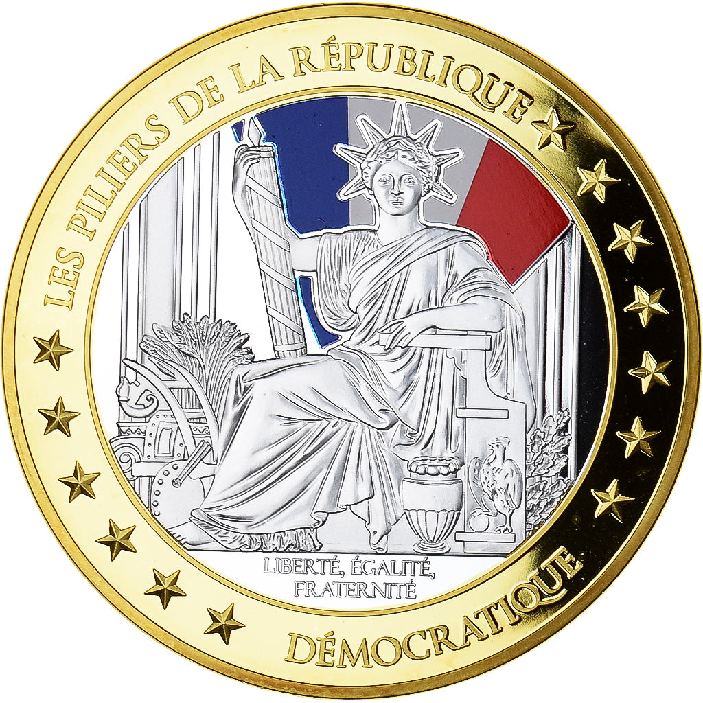 France, Medal, Les Piliers de la République, Démocratique, MS(65-70), Copper