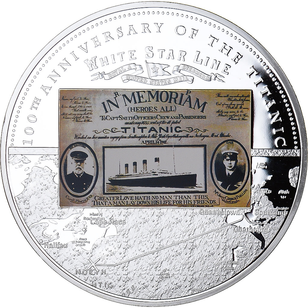 France, Medal, 100ème Anniversaire du Titanic, MS(65-70), Copper Plated Silver