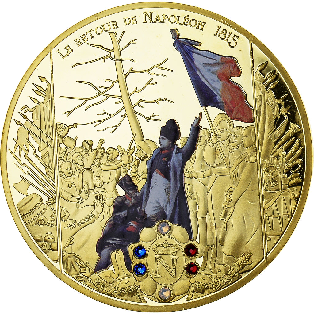 Frankreich, Medaille, Le Retour de Napoléon, 1815, History, STGL, Copper Gilt
