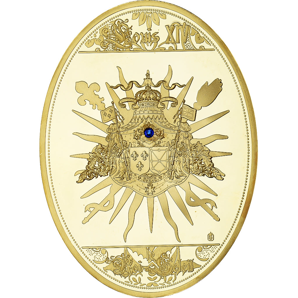 France, Medal, Louis XIV, Roi Soleil, History, MS(65-70), Copper Gilt