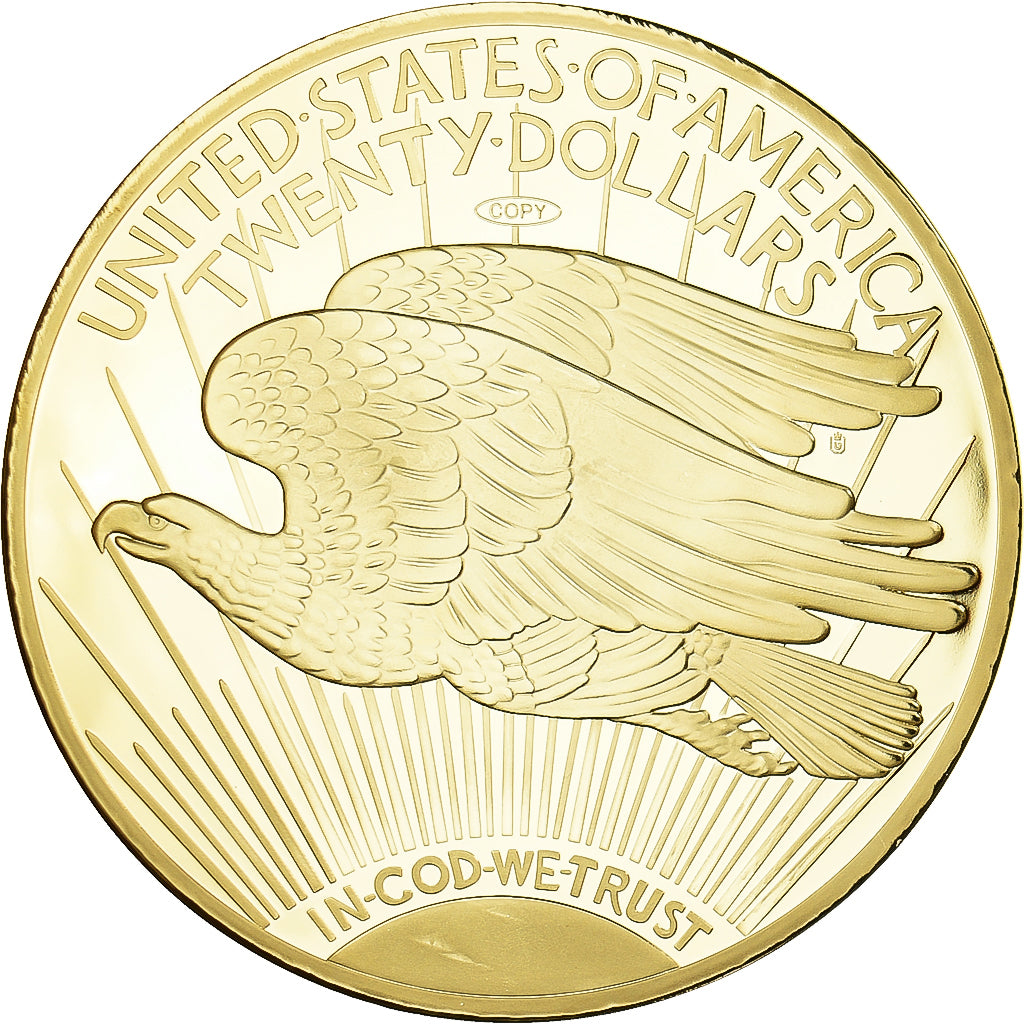 Vereinigte Staaten, Medaille, Copy Twenty Dollars, Liberty, STGL, Copper Gilt