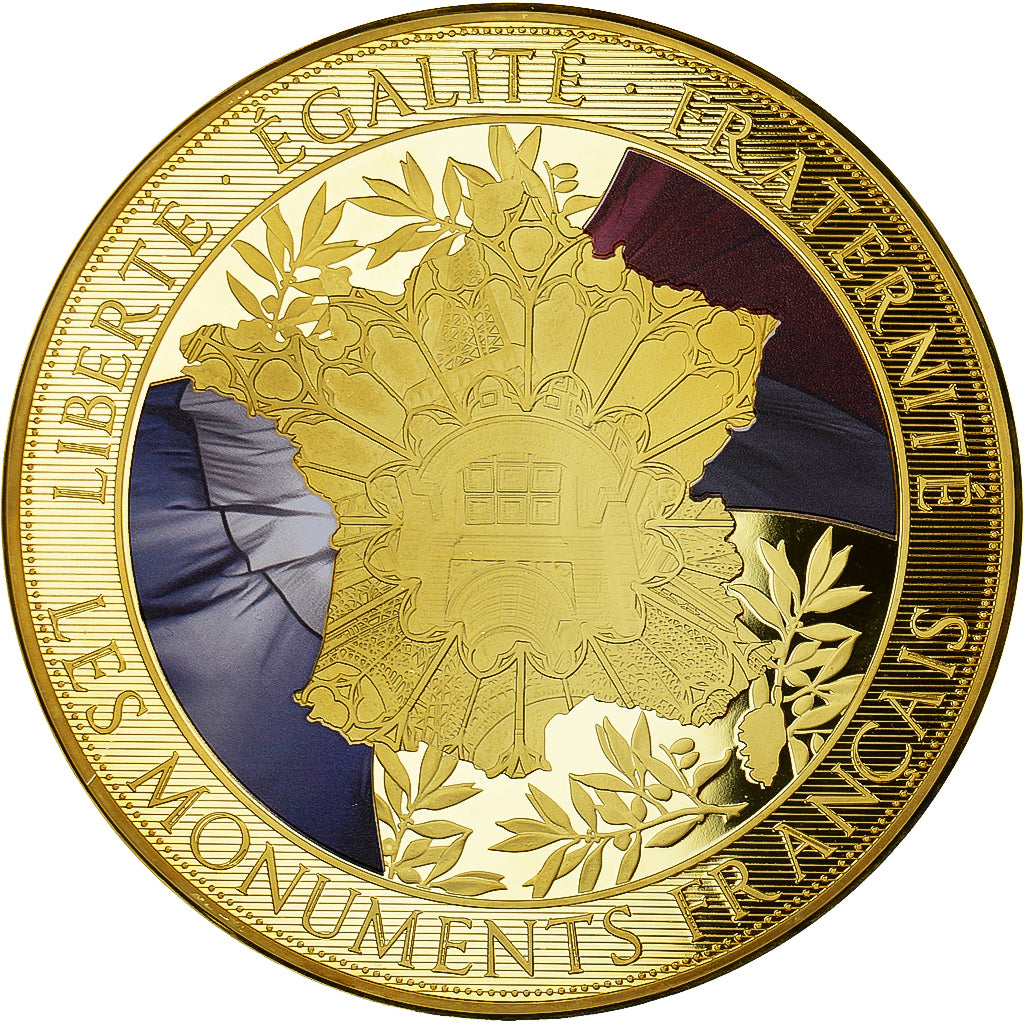 France, Medal, Les Monuments Français, La Tour Eiffel, MS(65-70), Copper Gilt