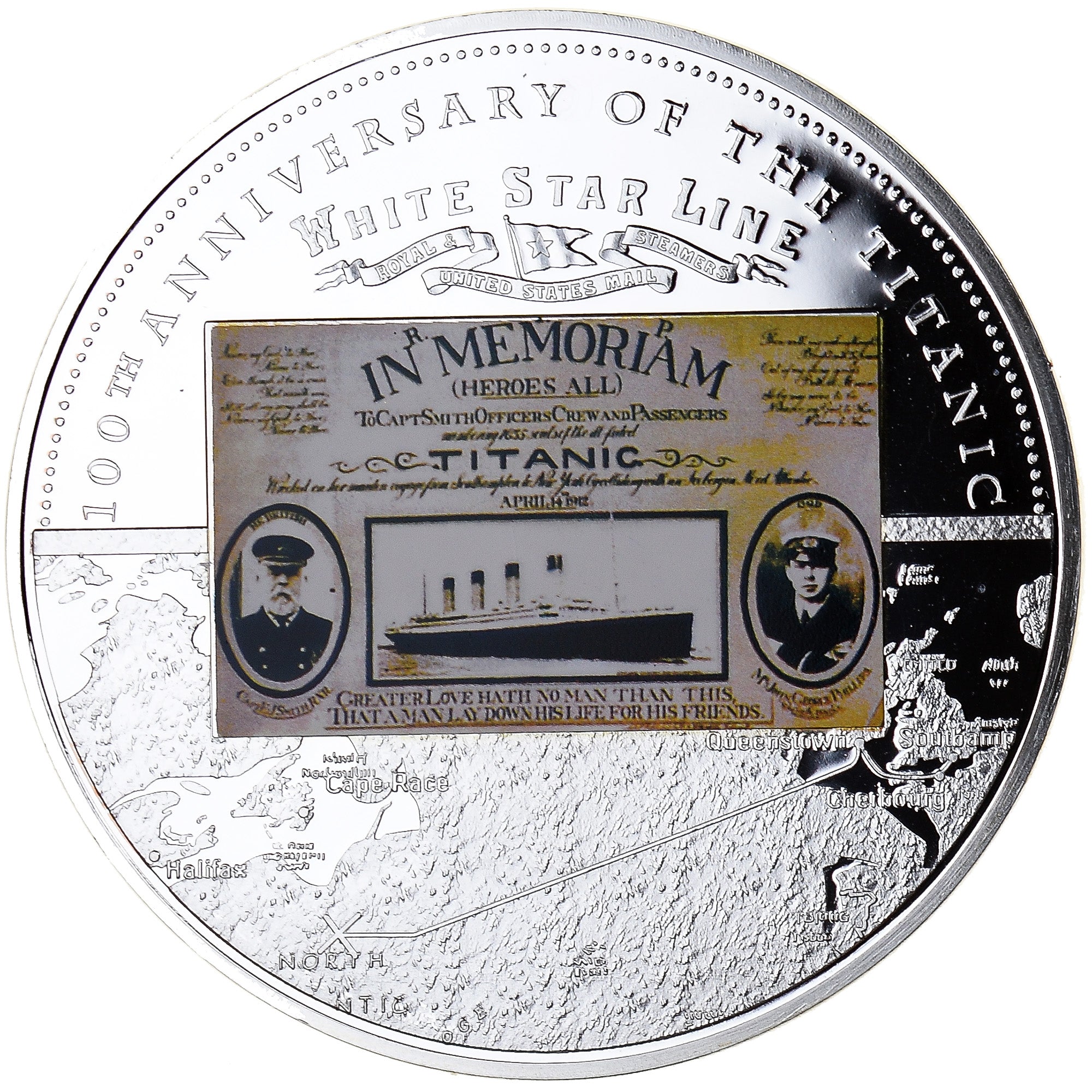 France, Medal, 100ème Anniversaire du Titanic, MS(65-70), Copper Plated Silver