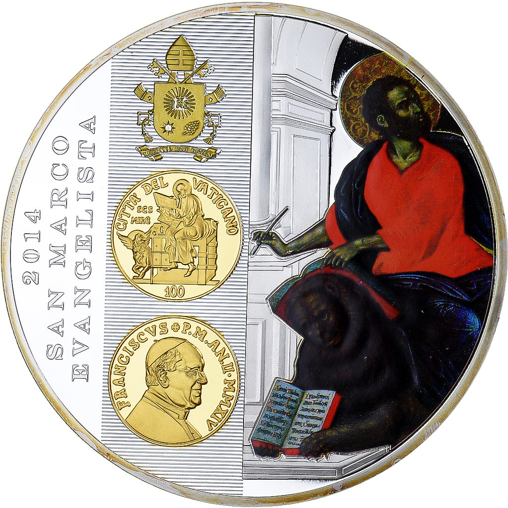 Vatican, Medal, San Marco Evangelista, 2014, MS(65-70), Copper Plated Silver
