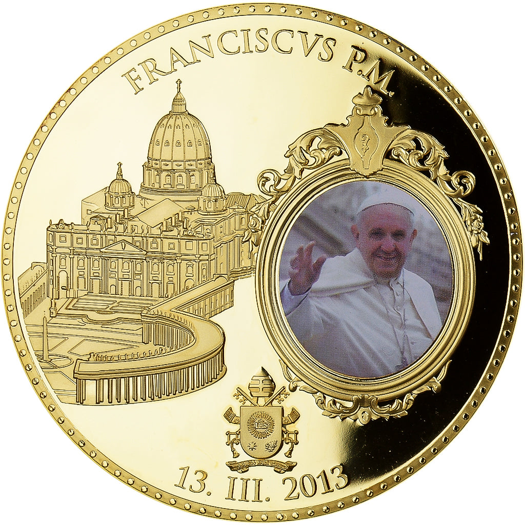 Vatican, Medal, Le Pape François, Religions & beliefs, 2013, MS(64), Copper