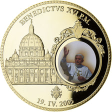 Vatican, Medal, Le Pape Benoit XVI, 2005, MS(64), Copper Gilt