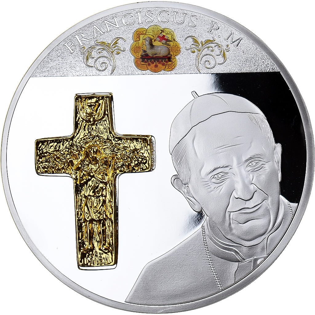 Vatican, Medal, Le Pape François, MS(64), Copper Plated Silver