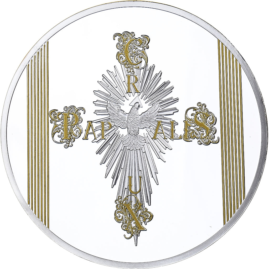 Vatican, Medal, Le Pape François, MS(64), Copper Plated Silver