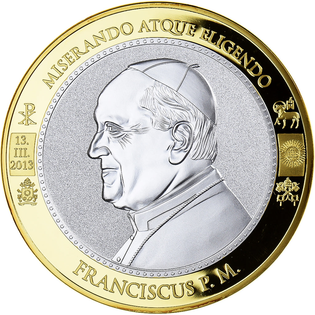 Vatican, Medal, Le Pape François, 2013, MS(63), Copper Gilt