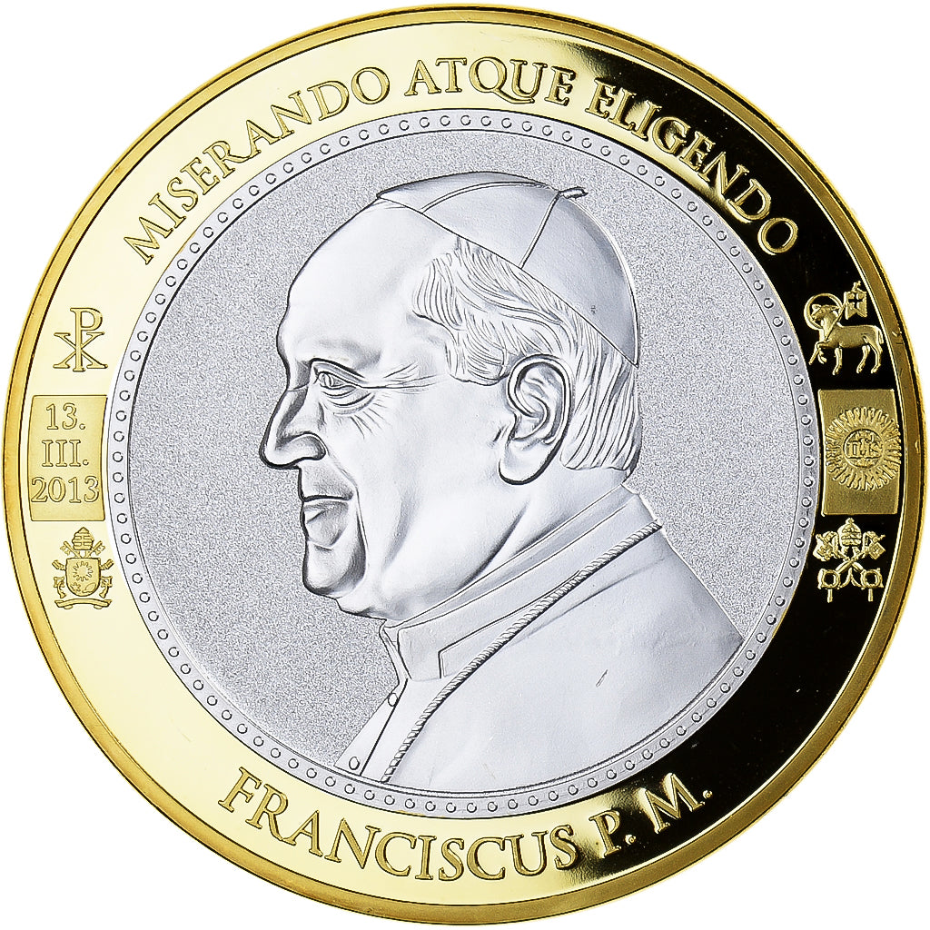 Vatican, Medal, Le Pape François, 2013, MS(64), Copper Gilt