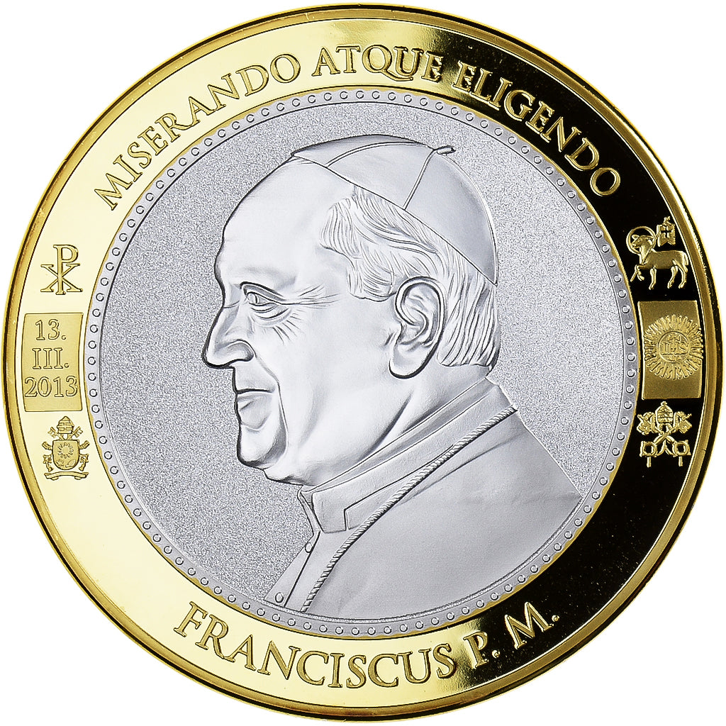 Vatican, Medal, Le Pape François, 2013, MS(65-70), Copper Gilt