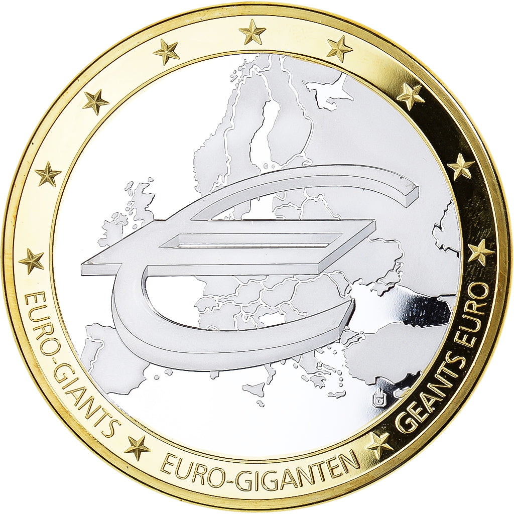 France, Medal, 10 ans de l'Euro, 2009, MS(65-70), Copper Gilt