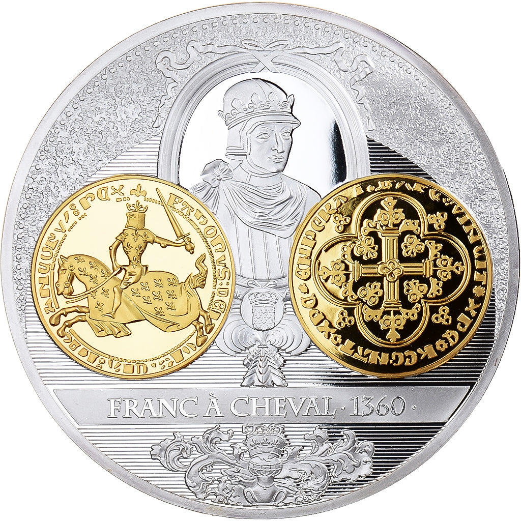 Frankreich, Medaille, Histoire de la Monnaie Française, Franc à Cheval 1360