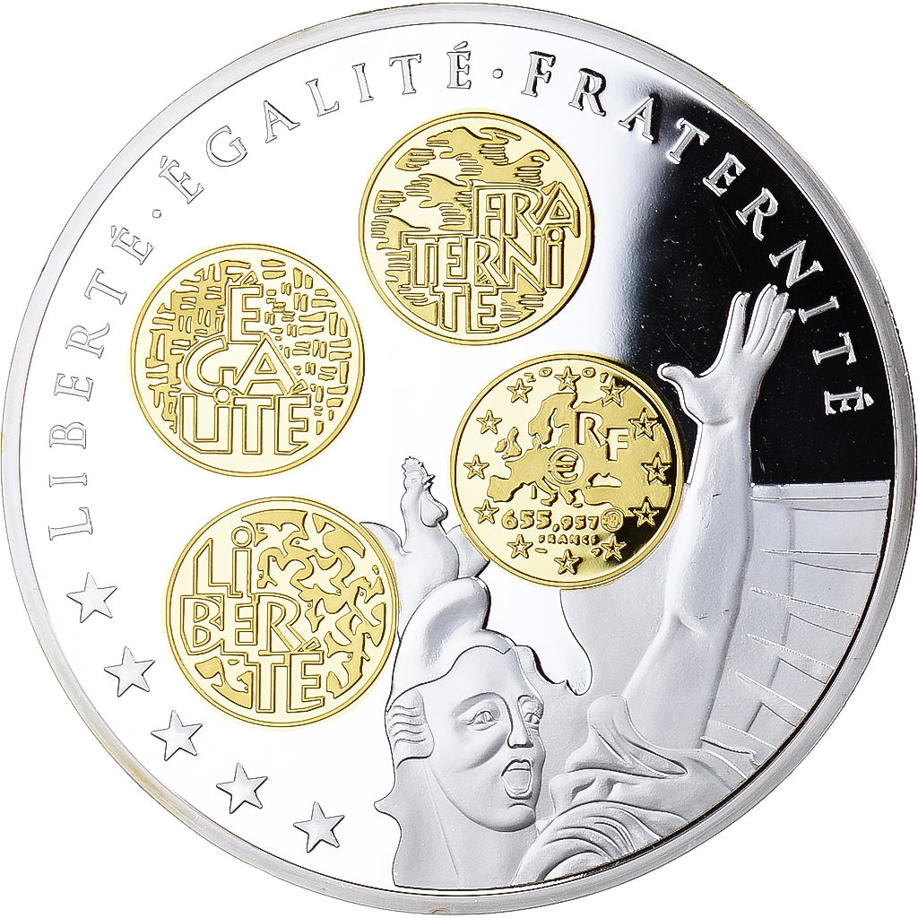 France, Medal, 10 ans d'adieu au Franc, Liberté, Égalité, Fraternité