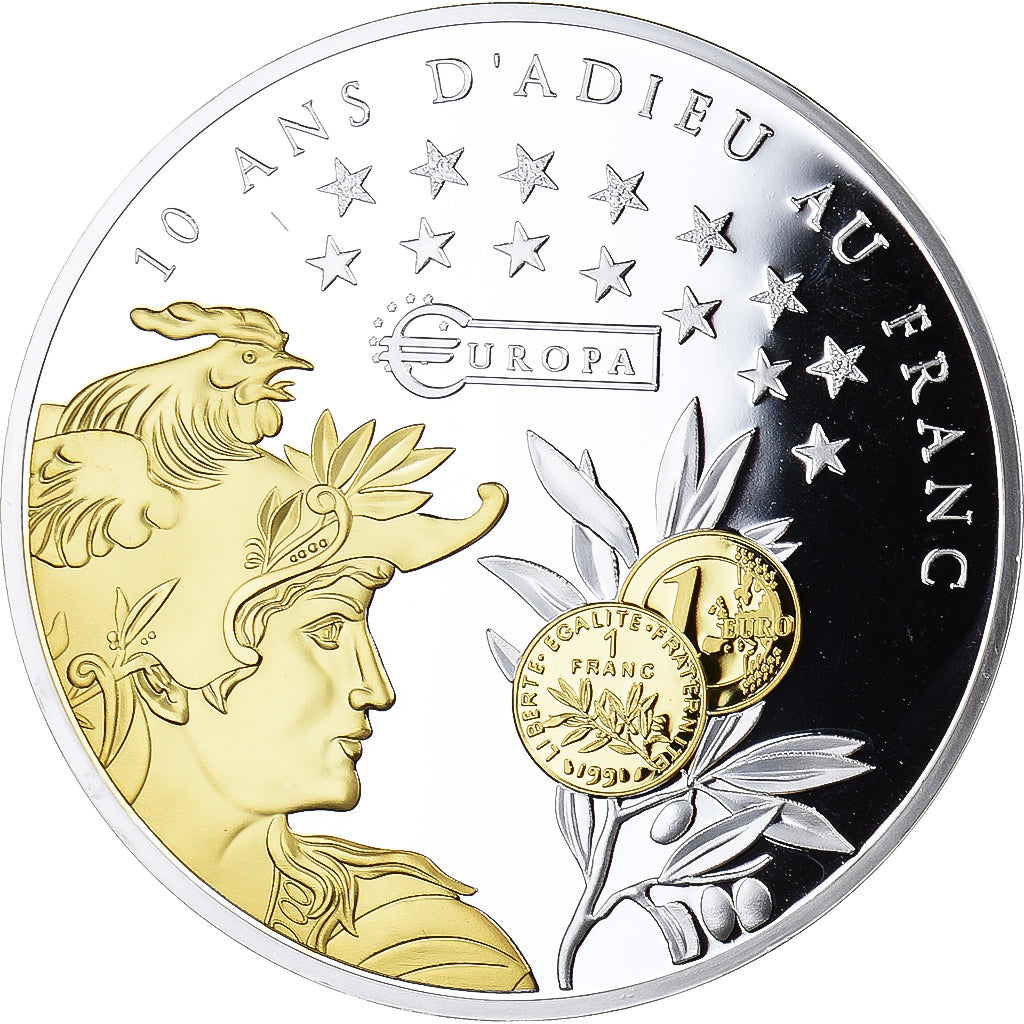 France, Medal, 10 ans d'adieu au Franc, Liberté, Égalité, Fraternité