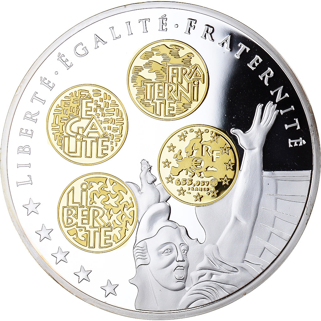 France, Medal, 10 ans d'adieu au Franc, Liberté, Égalité, Fraternité