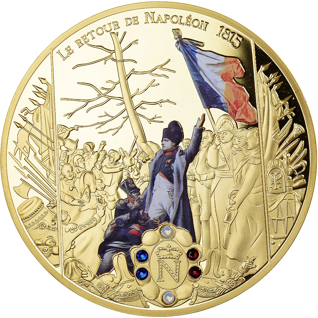 Frankreich, Medaille, Le Retour de Napoléon, 1815, History, STGL, Copper Gilt