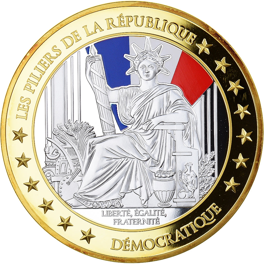 France, Medal, Les Piliers de la République, Démocratique, MS(65-70), Copper