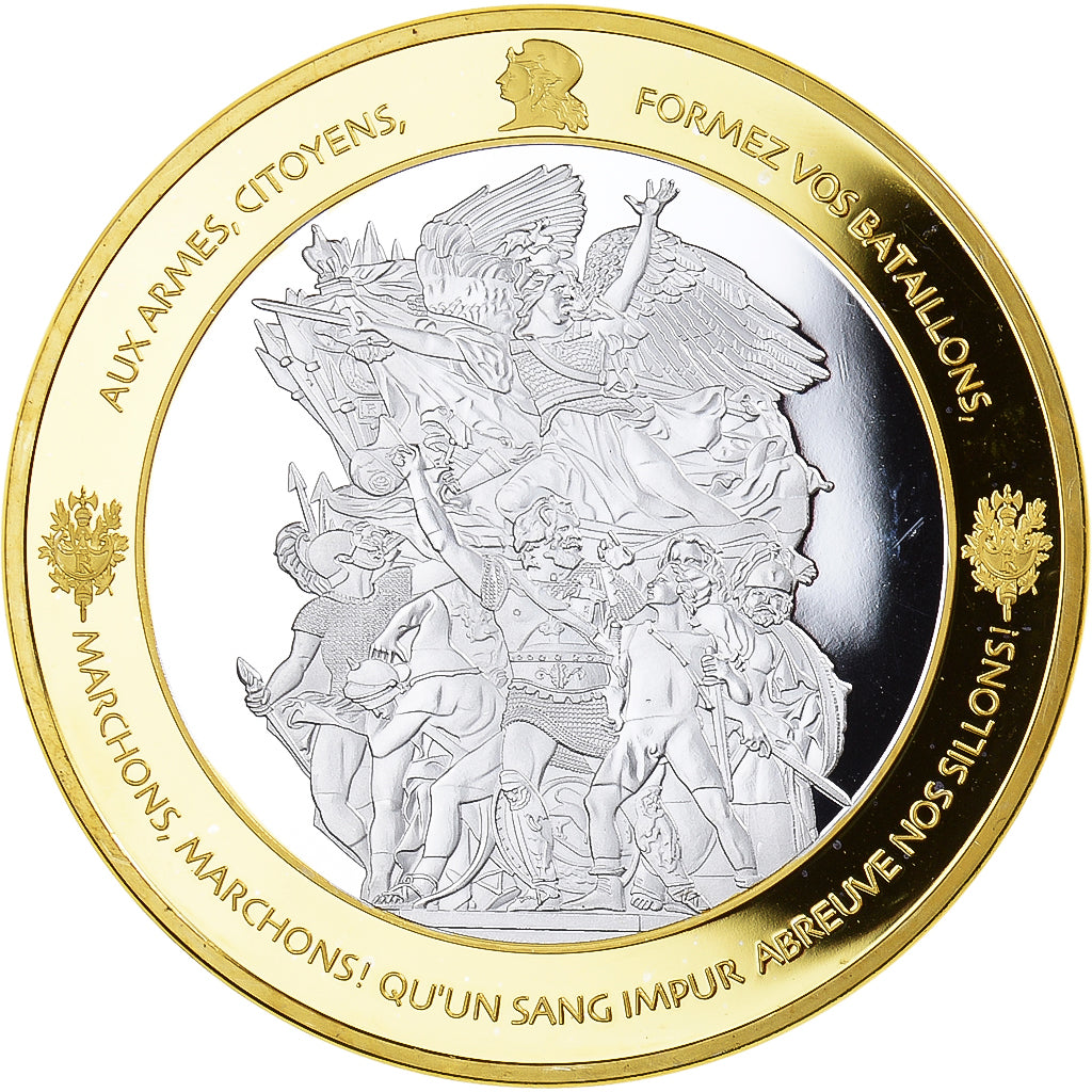 Francia, medaglia, Les piliers de la République, Marianne, SPL, Rame dorato