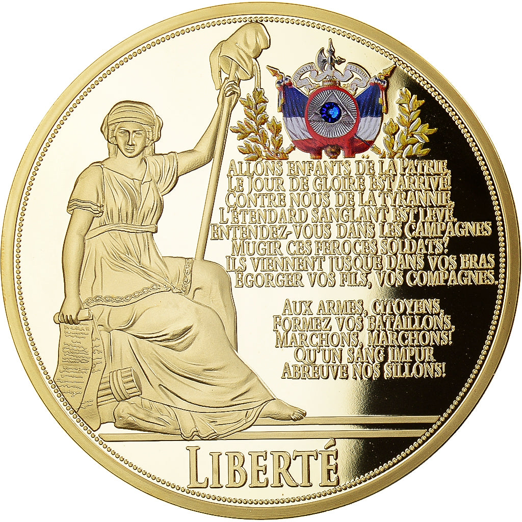 France, Medal, Liberté, La Marseillaise, MS(64), Copper Gilt