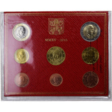 Vatican, 1 Cent to 2 Euro, 2015, BU, MS(65-70), Bi-Metallic