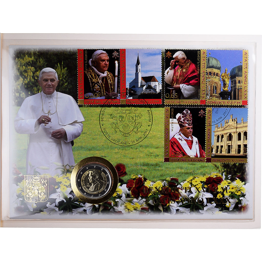 Watykan, 2 Euro, Benoit XVI - 80ème anniversaire, 2007, Rome, Enveloppe