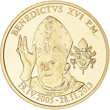Vatican, Medal, Le Pape Benoit XVI, 2013, MS(65-70), Copper Gilt