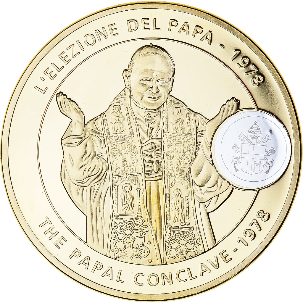 Vaticano, medalha, Elezione del Papa Giovani di Paolo II, 2005, MS(65-70), Cobre