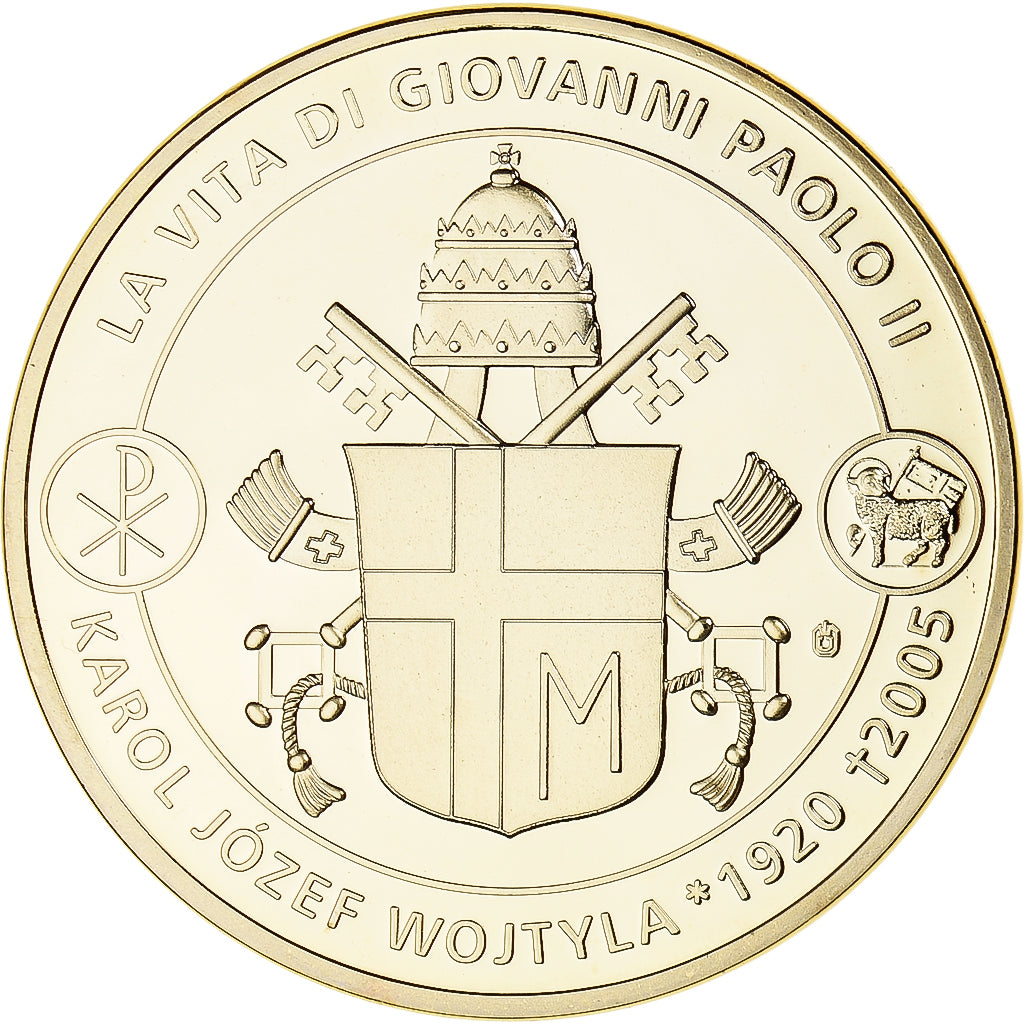 Vaticano, medalha, Elezione del Papa Giovani di Paolo II, 2005, MS(65-70), Cobre