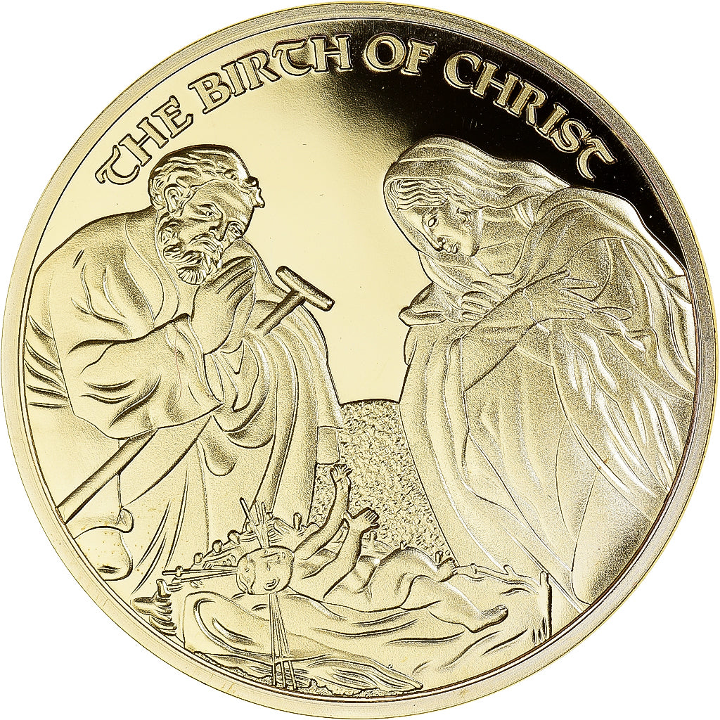 Frankreich, Medaille, The Birth of Christ, UNZ, Copper Gilt