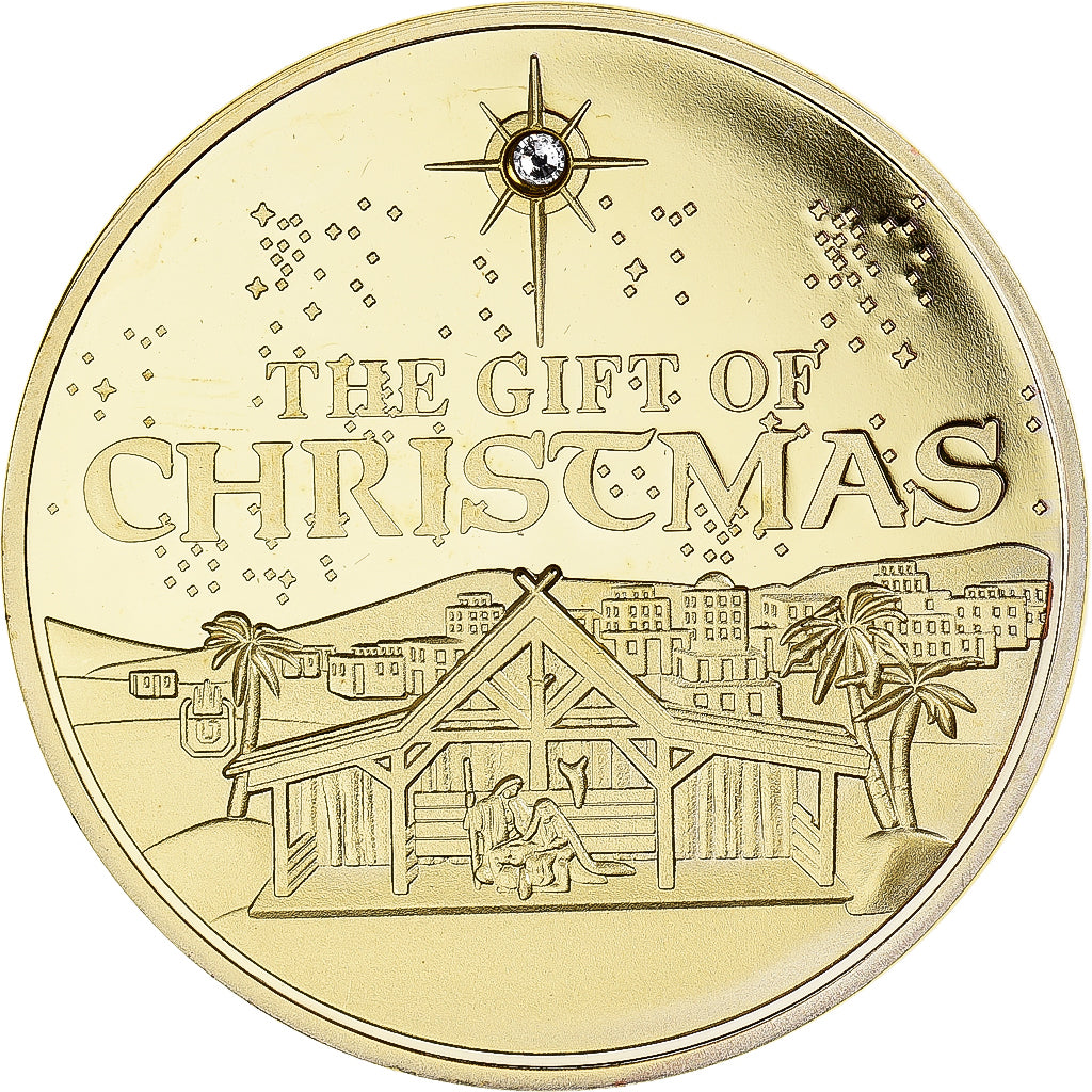 Frankreich, Medaille, The Birth of Christ, UNZ, Copper Gilt