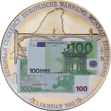 France, Medal, Monnaie Européenne, Billet de 100 Euro, 2002, MS(65-70)