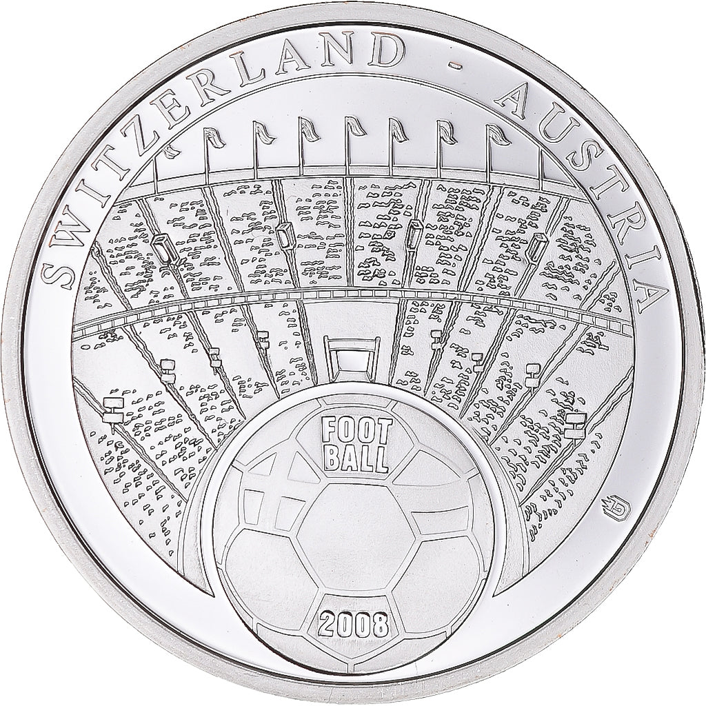 France, Medal, Euro de Football, Suisse-Autriche, 2008, MS(64), Copper Plated